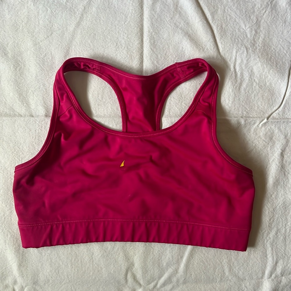 Hot pink Nike sports bra